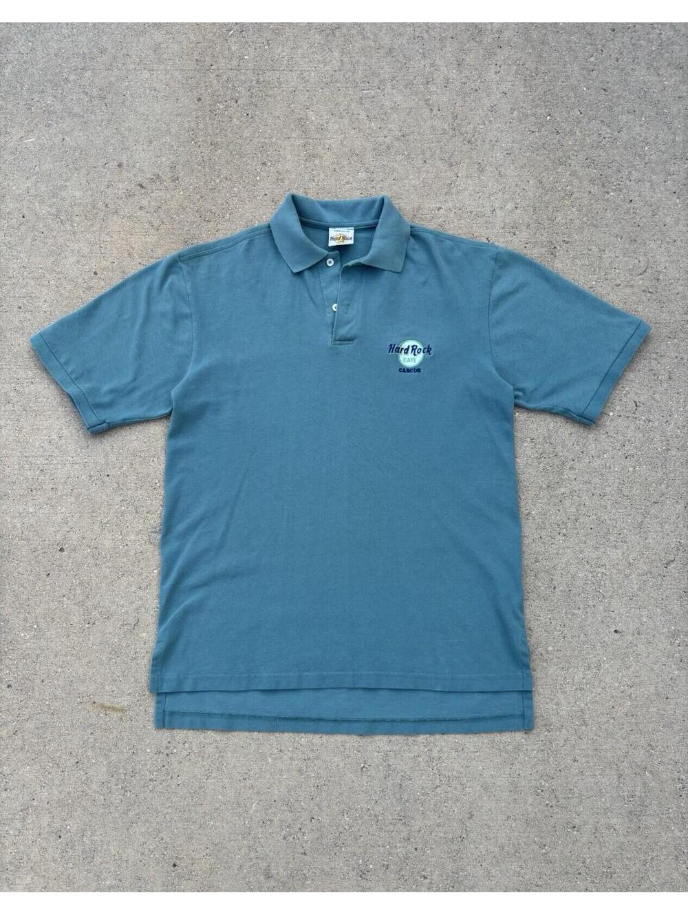 Vintage Hard Rock Cafe 90’s Teal Polo Short Sleeve Shirt